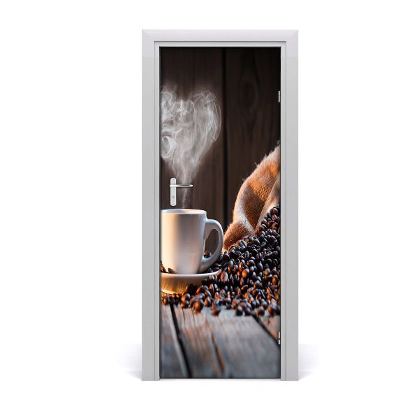 Self-adhesive door veneer Cup of coffee