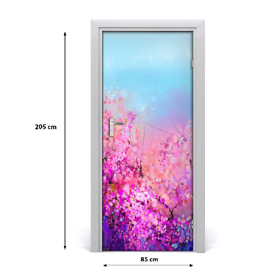 Self-adhesive door sticker Cherry blossoms