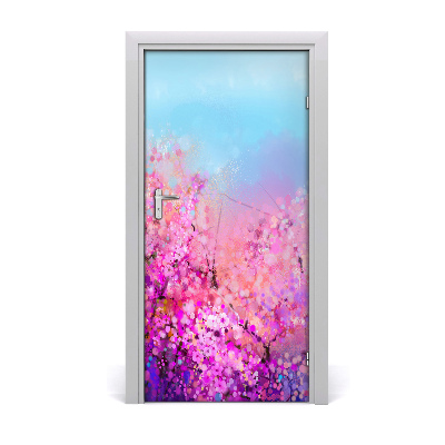 Self-adhesive door sticker Cherry blossoms