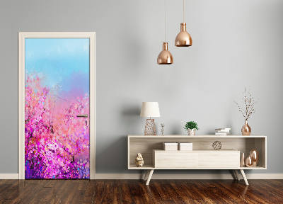 Self-adhesive door sticker Cherry blossoms