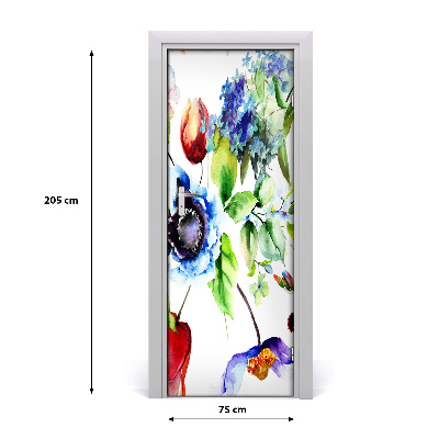 Self-adhesive door veneer Field flowers