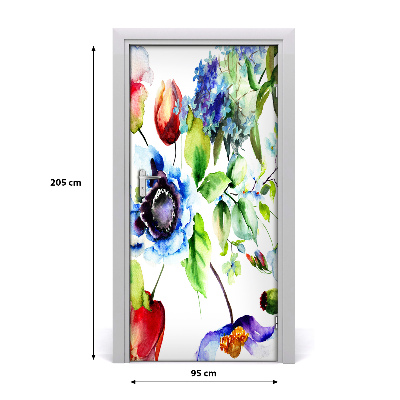 Self-adhesive door veneer Field flowers