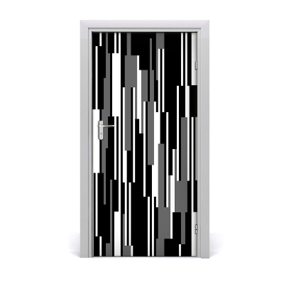 Door wallpaper Black and white lines