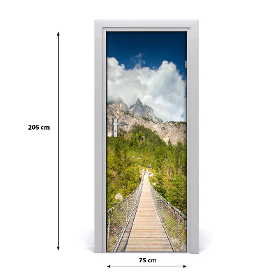 Self-adhesive door sticker Suspension bridge