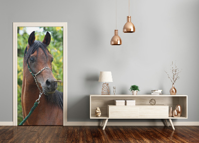 Self-adhesive door sticker Portrait of a horse