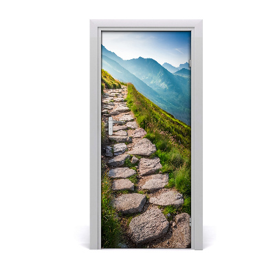 Self-adhesive door sticker Mountain trail