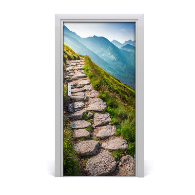 Self-adhesive door sticker Mountain trail