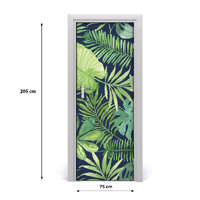 Self-adhesive door veneer Tropical leaves