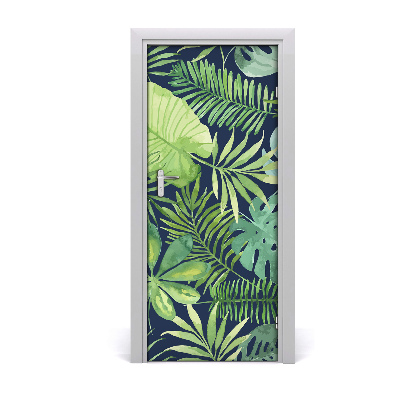 Self-adhesive door veneer Tropical leaves