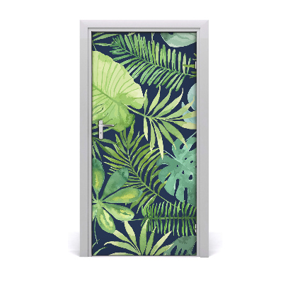 Self-adhesive door veneer Tropical leaves