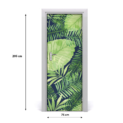 Self-adhesive door veneer Tropical leaves