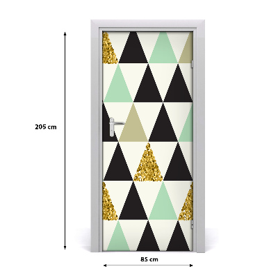 Door wallpaper Colorful triangles