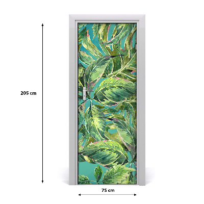 Self-adhesive door veneer Tropical leaves