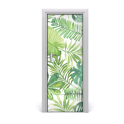 Self-adhesive door veneer Tropical leaves