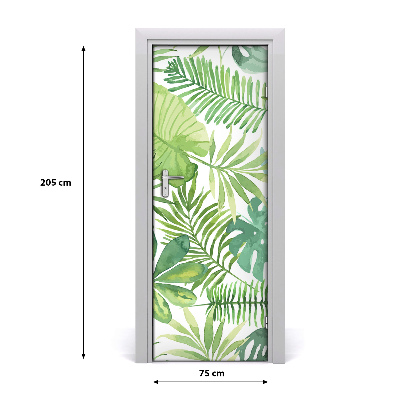 Self-adhesive door veneer Tropical leaves