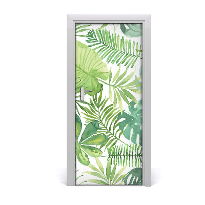 Self-adhesive door veneer Tropical leaves