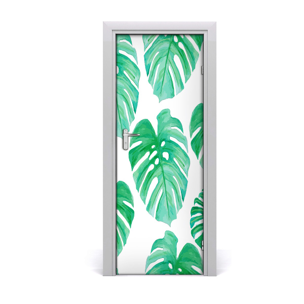 Self-adhesive door wallpaper Monstera