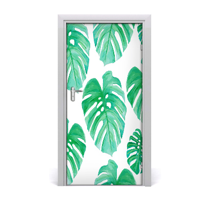 Self-adhesive door wallpaper Monstera