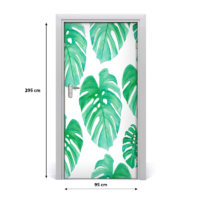 Self-adhesive door wallpaper Monstera