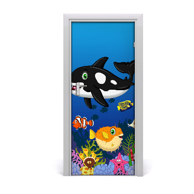 Self-adhesive door sticker Underwater world