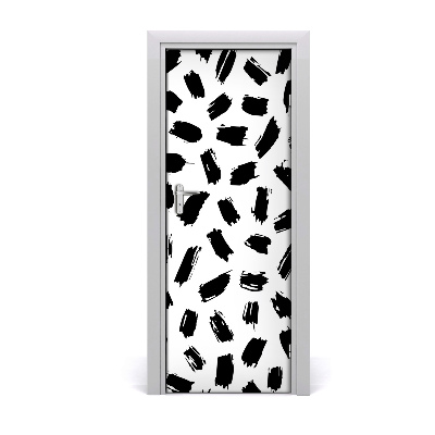 Door wallpaper Black and white spots