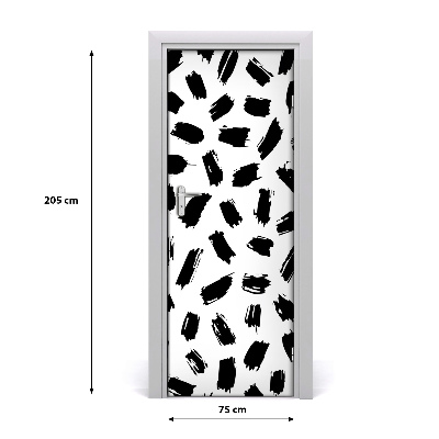 Door wallpaper Black and white spots