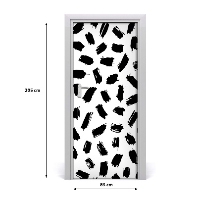 Door wallpaper Black and white spots