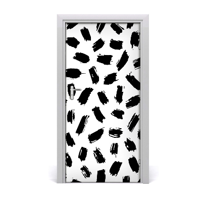 Door wallpaper Black and white spots