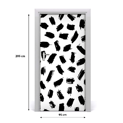 Door wallpaper Black and white spots