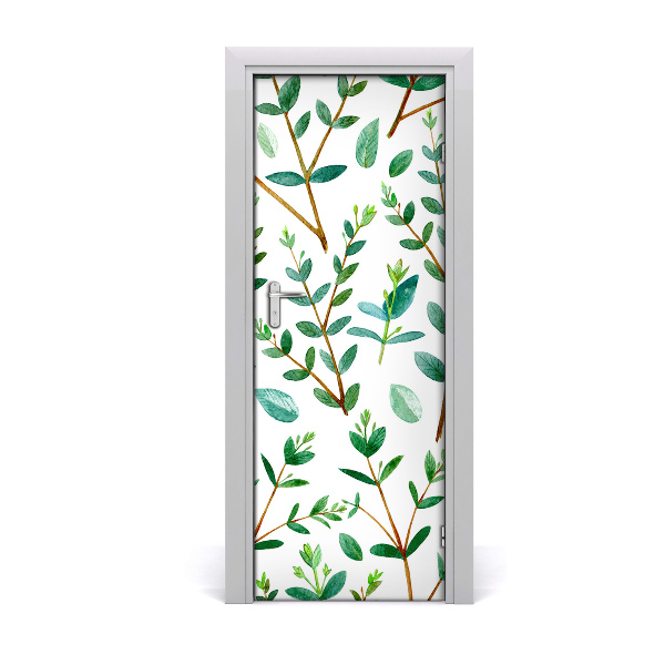 Self-adhesive door veneer Twigs of eucalyptus