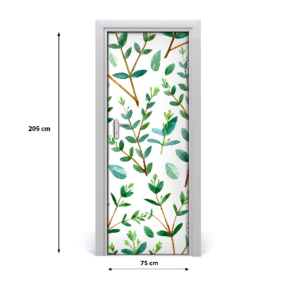 Self-adhesive door veneer Twigs of eucalyptus