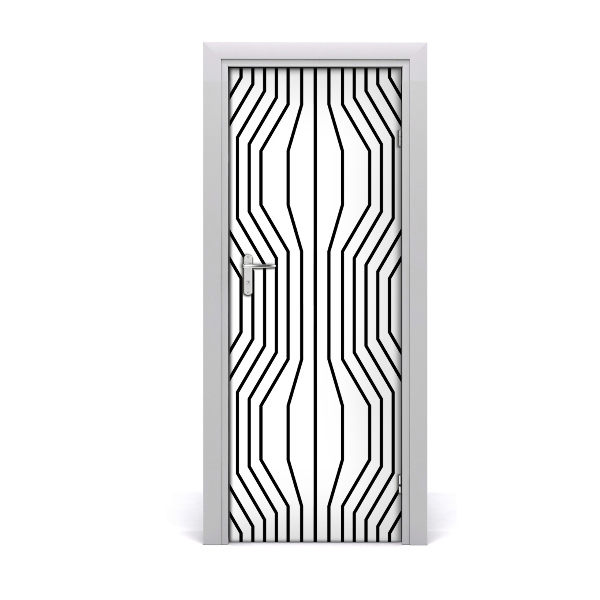 Door wallpaper Geometric lines