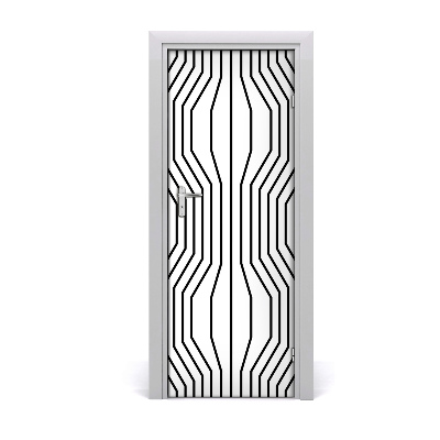 Door wallpaper Geometric lines