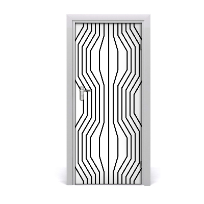 Door wallpaper Geometric lines