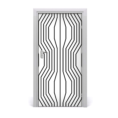 Door wallpaper Geometric lines