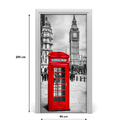 Self-adhesive door wallpaper London england