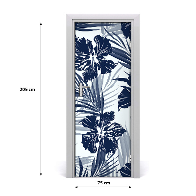 Self-adhesive door veneer Tropical flowers