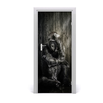 Self-adhesive door sticker Gorilla wall