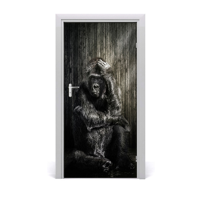 Self-adhesive door sticker Gorilla wall