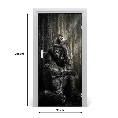 Self-adhesive door sticker Gorilla wall