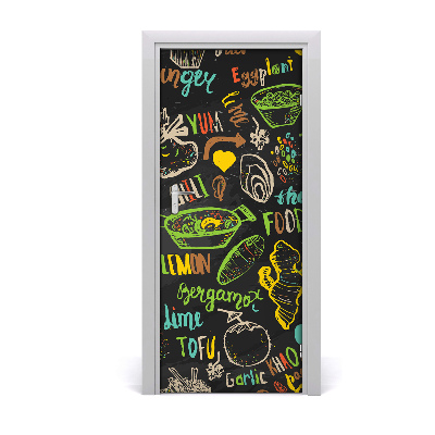 Self-adhesive door sticker Thai dishes