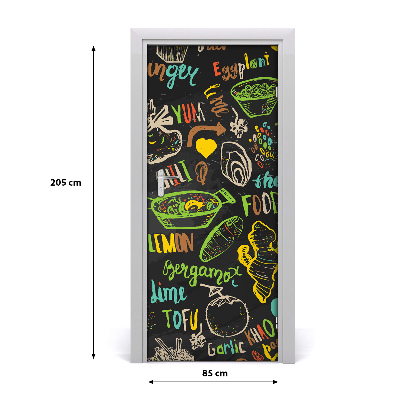 Self-adhesive door sticker Thai dishes