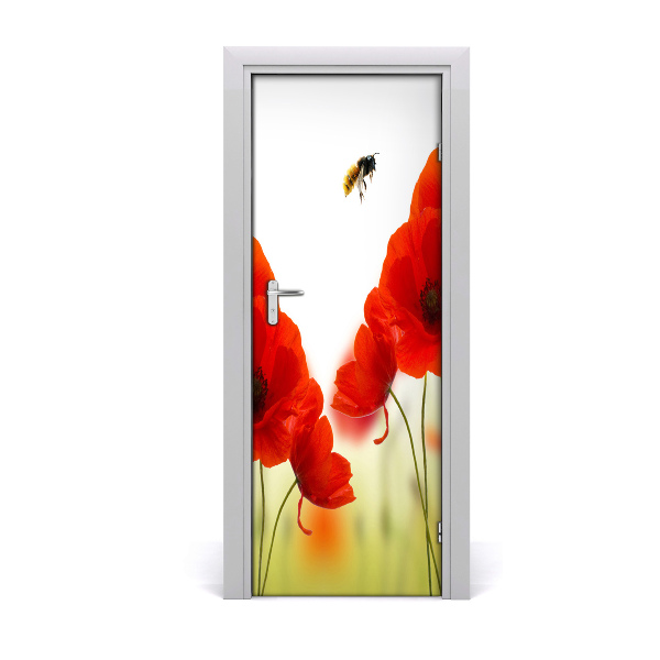 Door adhesive Field poppies