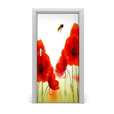 Door adhesive Field poppies