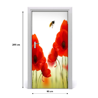 Door adhesive Field poppies