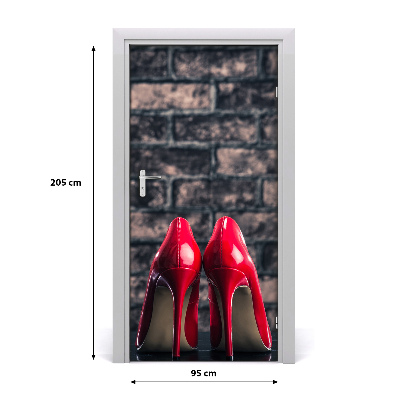 Door wallpaper Red heels