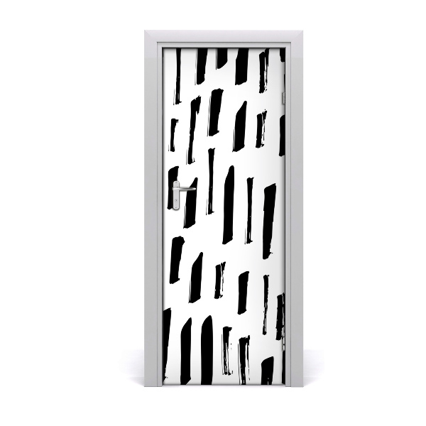 Door wallpaper Black and white spots