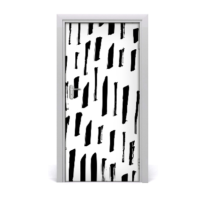 Door wallpaper Black and white spots