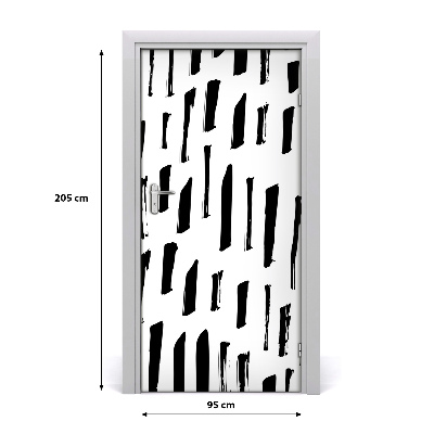 Door wallpaper Black and white spots