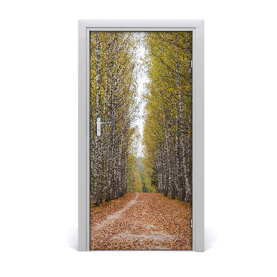 Self-adhesive door sticker Birch forest